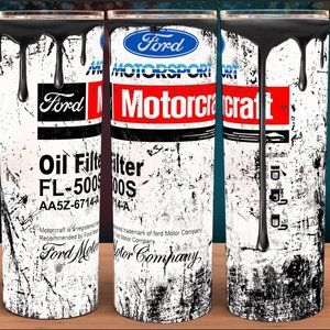 Ford Motorcraft FL-500S Oil Filter Distressed Cup Mug Tumbler 20oz
